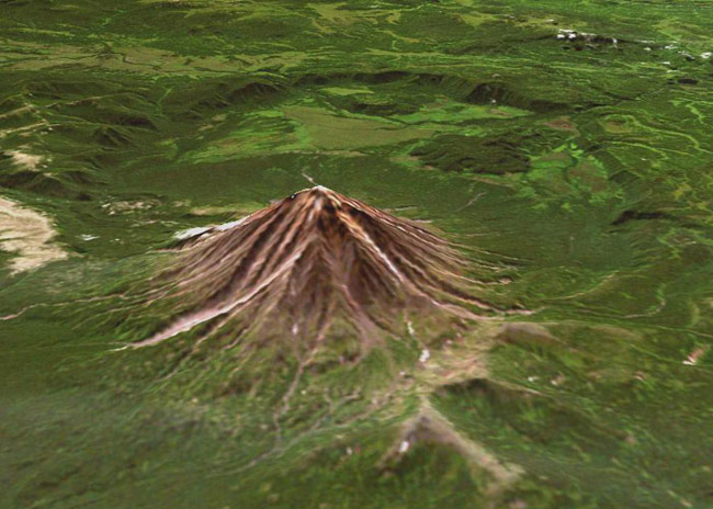 Цифровая модель рельефа вулкана Опала на Камчатке